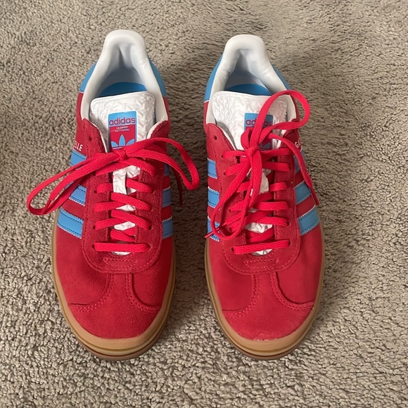 adidas Gazelle Red and Blue Sneakers - Picture 2 of 8